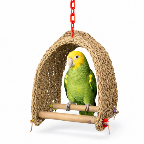 Pletená houpačka  – hračka pro střední  a větší papoušky  od ParrotPlanet.cz
