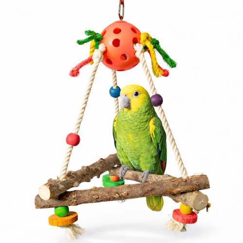 Houpací míček – hračka pro střední a velké papoušky od ParrotPlanet.cz