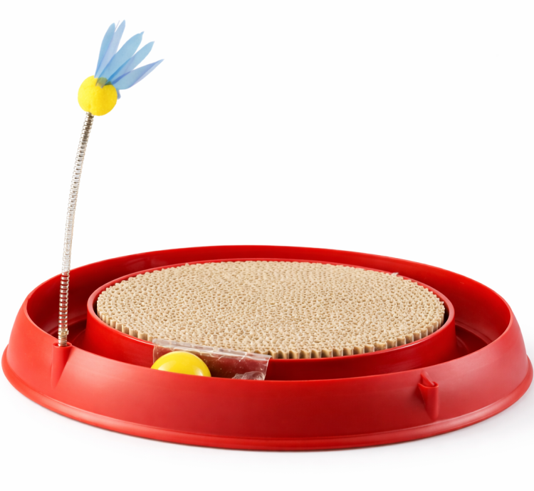 Tor Catit Play'n Scratch se škrabadlem | hračka pro kočky | 4 x 36 x 39,5 cm | červená od ParrotPlanet.cz