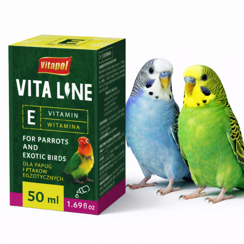 Vitapol VITALINE – Vitamin E pro papoušky a exotické ptáky 50 ml od ParrotPlanet.cz