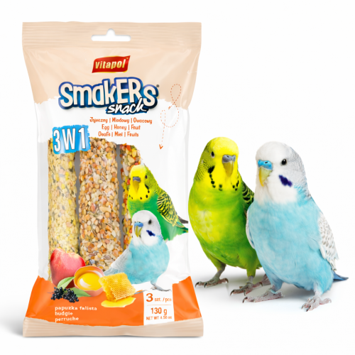 Vitapol - Smakers 3 v 1 pro vlnkované papoušky v fólii 3 ks - 130 g od ParrotPlanet.cz