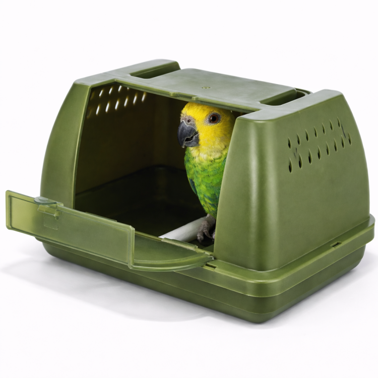 Zelená přepravka – pro malé a střední papoušky od ParrotPlanet.cz