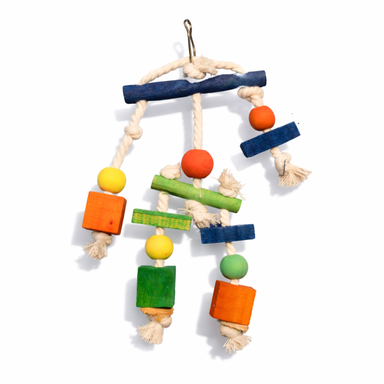 Kostky a provázky – hračka pro všechny papoušky  od ParrotPlanet.cz