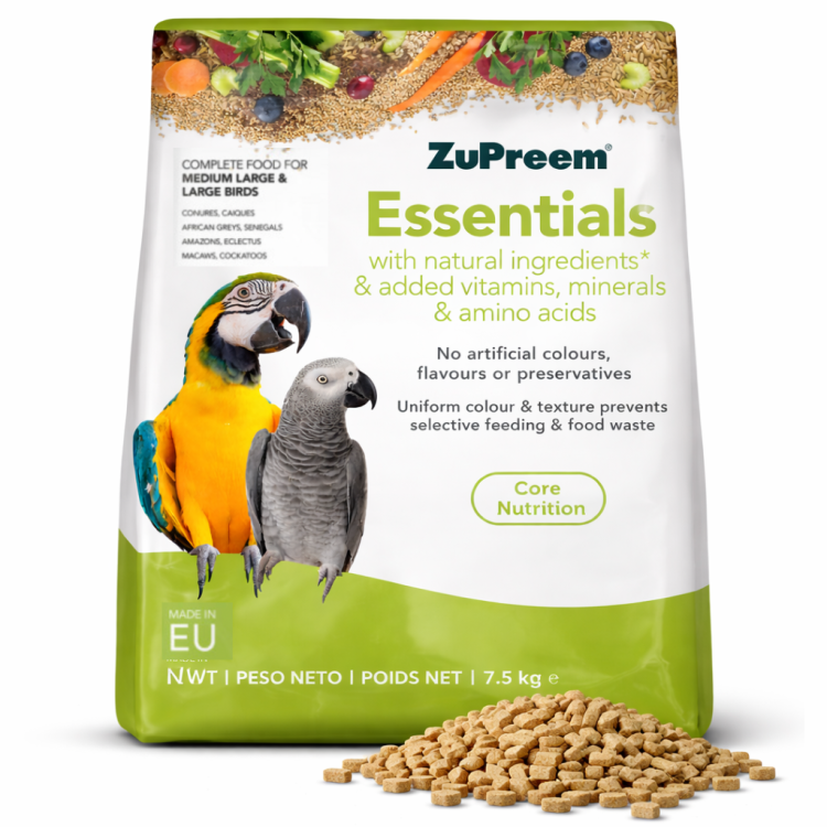 ZuPreem Essentials Natural Complete Parrot Food – kompletní přírodní granule pro papoušky 1,5 kg od ParrotPlanet.cz