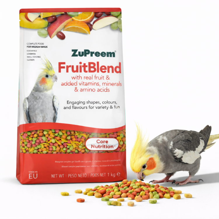 ZuPreem FruitBlend Medium - Kompletní krmivo pro korely - Celoroční granule pro papoušky a malé papoušky - 1 kg od ParrotPlanet.cz