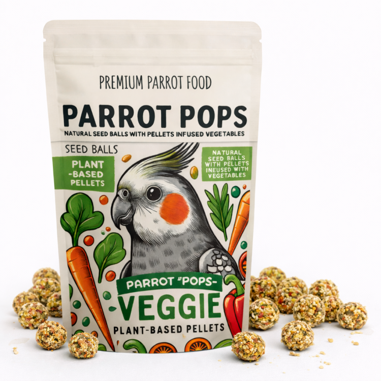 Parrot Pops Veggie Small – krmivo: obilí se zeleninou ve tvaru kuliček pro malé a střední papoušky 250 g od ParrotPlanet.cz