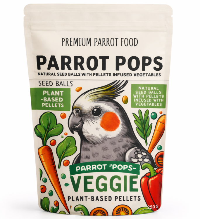Parrot Pops Veggie Small – krmivo: obilí se zeleninou ve tvaru kuliček pro malé a střední papoušky 250 g od ParrotPlanet.cz