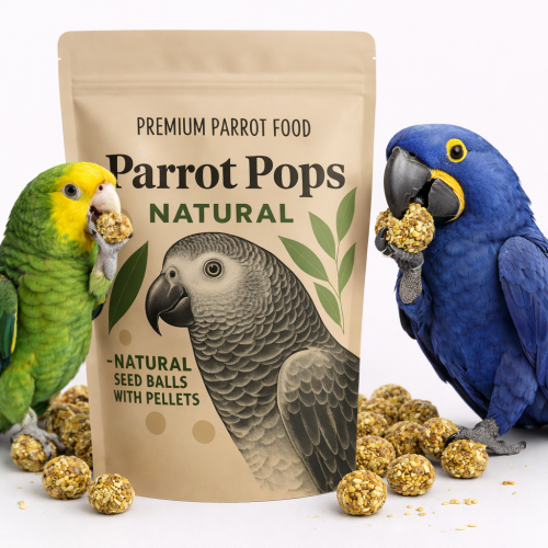 Parrot Pops Natural – Big Parrot – Krmivo ve tvaru kuliček pro střední a velké papoušky 250 g od ParrotPlanet.cz