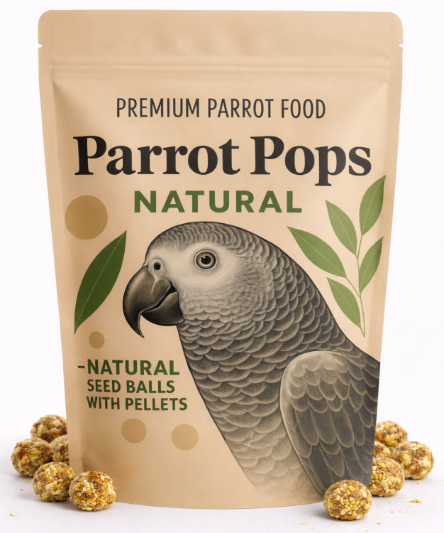 Parrot Pops Natural – Big Parrot – Krmivo ve tvaru kuliček pro střední a velké papoušky 250 g od ParrotPlanet.cz