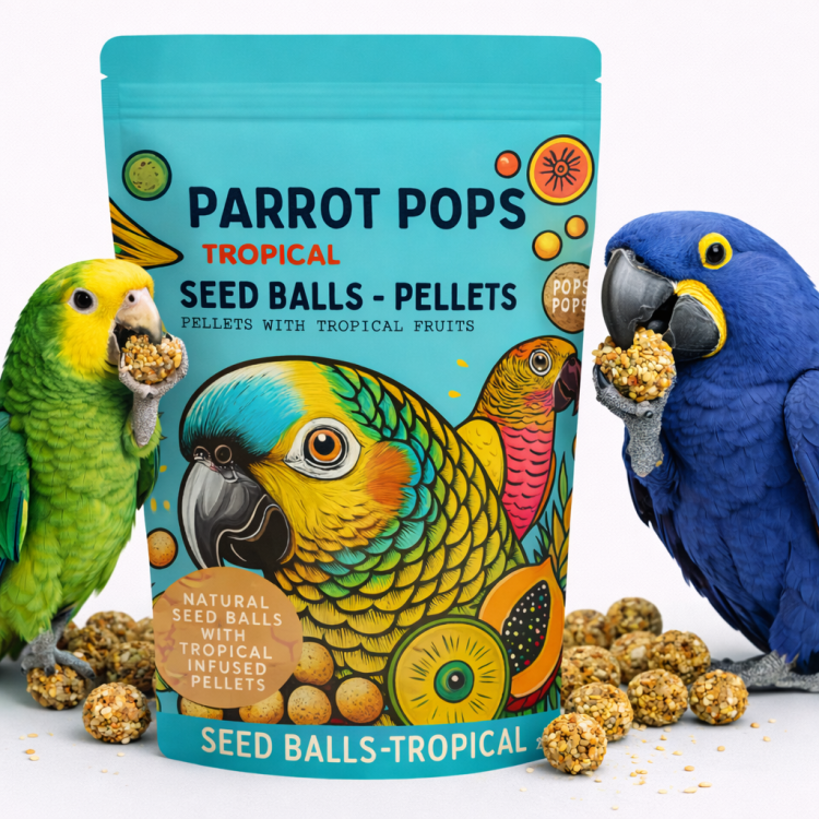 Parrot Pops Tropical – Big Parrot – Tropické krmivo ve tvaru kuliček pro střední a velké papoušky 250 g od ParrotPlanet.cz