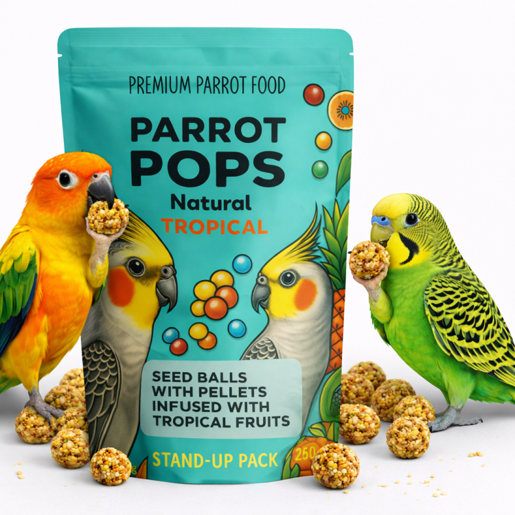 Parrot Pops Tropical Small – krmivo: obilí s tropickým ovocem ve tvaru kuliček pro malé a střední papoušky 250 g od ParrotPlanet.cz