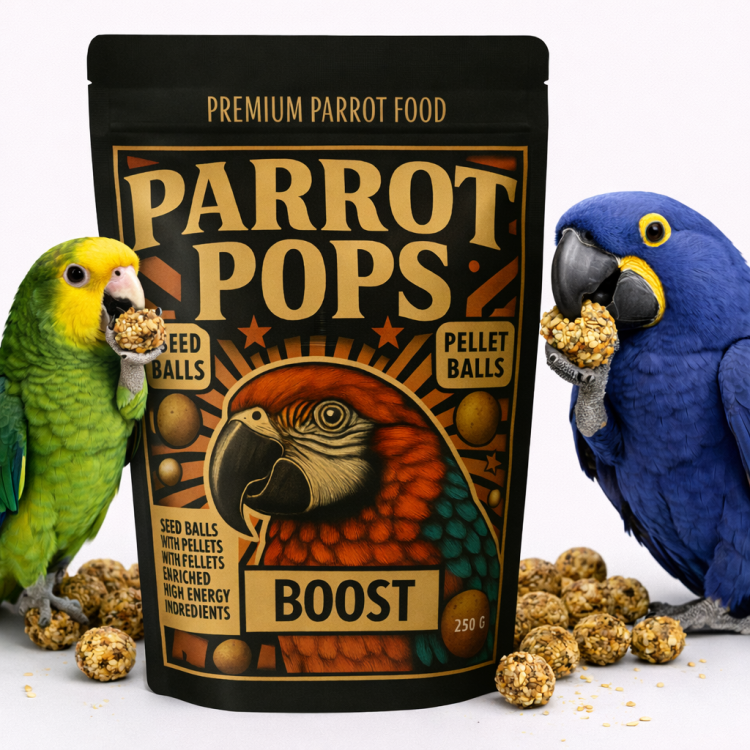 Parrot Pops Boost - Hi Energy - Big Parrot - Energetické krmivo ve tvaru kuliček pro střední a velké papoušky 250 g od ParrotPlanet.cz