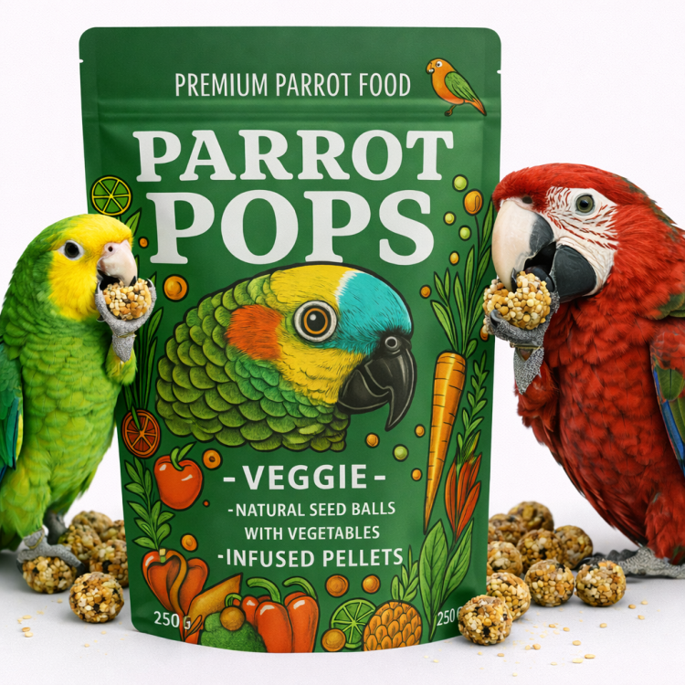 Parrot Pops VEGGIE – Big Parrot – Krmivo: zrní se zeleninou ve tvaru kuliček pro střední a velké papoušky 250 g od ParrotPlanet.cz
