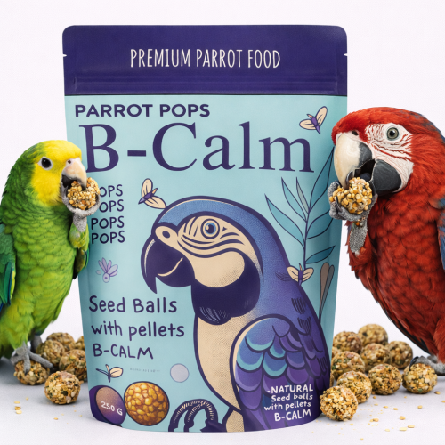 Parrot Pops B-Calm – Big Parrot – Krmivo obnovující přirozenou rovnováhu ve tvaru kuliček pro střední a velké papoušky 250 g  od ParrotPlanet.cz