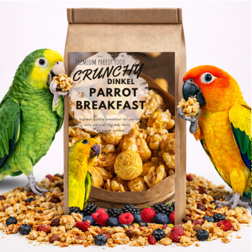 Crunchy Dinkel Parrot Breakfast – papouščí snídaně nebo oběd, teplý nebo studený, pro všechny papoušky, 100 g od ParrotPlanet.cz