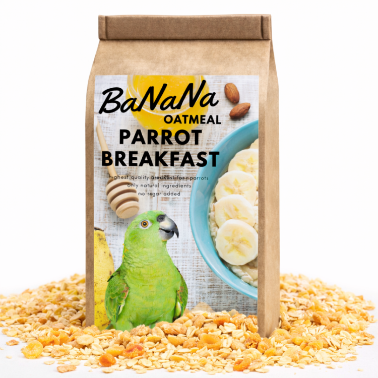 HOT BaNaNa OAT Parrot Breakfast | Papuzia Owsianka | Snídaňové nebo obědové jídlo | Teplé krmivo pro papoušky 50 g od ParrotPalnet.cz