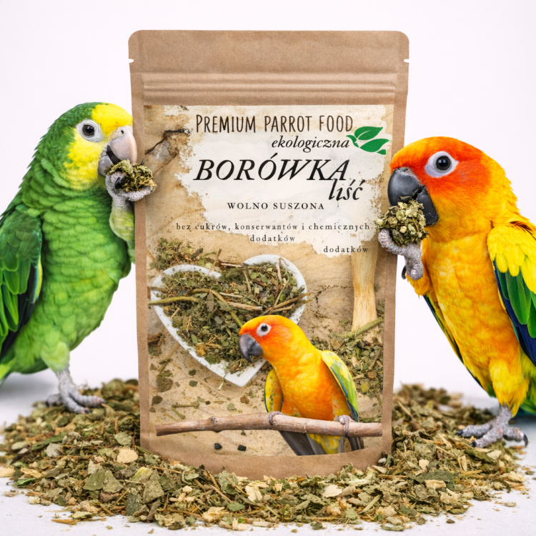 Premium Parrot Food - Ekologická Borówka Liść - pro všechny papoušky 50  od ParrotPlanet.cz