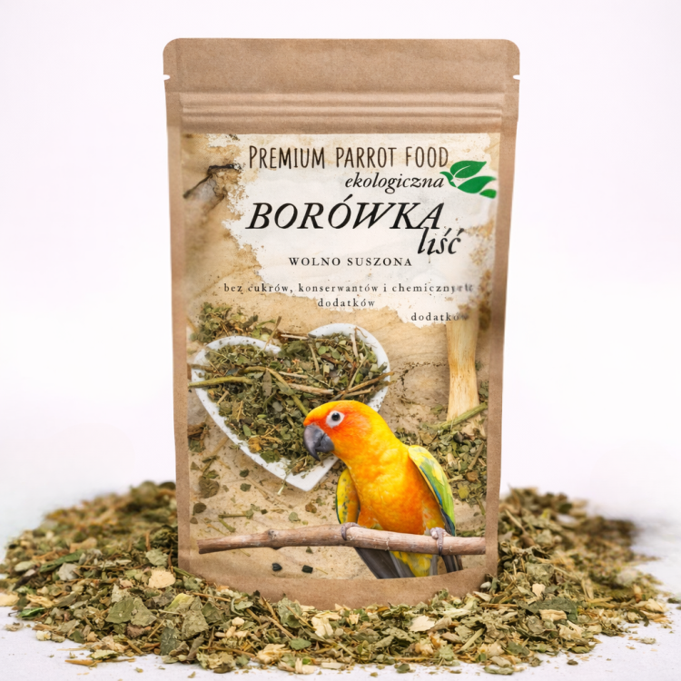 Premium Parrot Food - Ekologická Borówka Liść - pro všechny papoušky 50  od ParrotPlanet.cz