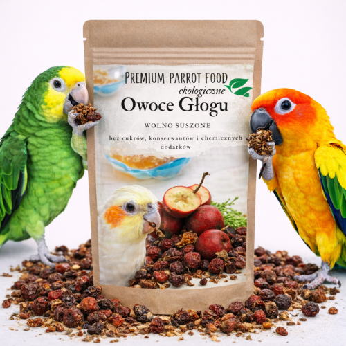 Premium Parrot Food | Ekologické plody hlohu | Svačina nebo zdravý doplněk stravy pro všechny papoušky 50 g od ParrotPlanet.cz