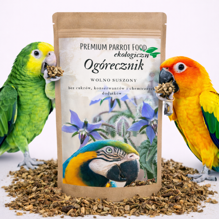 Premium Parrot Food - Ekologický Ogórecznik - pro všechny papoušky 50 g od ParrotPlanet.cz
