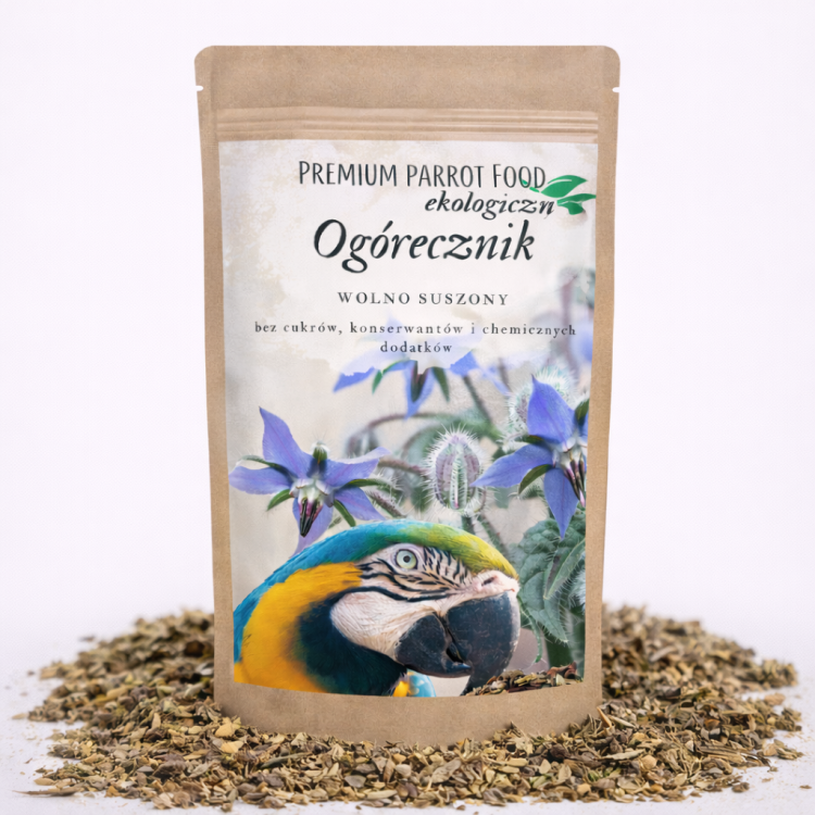 Premium Parrot Food - Ekologický Ogórecznik - pro všechny papoušky 50 g od ParrotPlanet.cz
