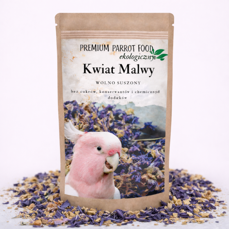 Ekologický, křupavý květ slézu | Snack | Doplňkové krmivo pro všechny papoušky 25 g od ParrotPlanet.cz