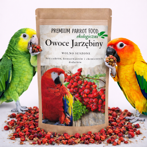 Ekologická, křupavá jarzębina | Svačina nebo zdravý doplněk stravy pro všechny papoušky 100 g  od ParrotPlanet.cz