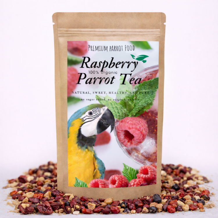 Raspberry Parrot Tea – organický čaj pro papoušky s příchutí malin 100 g od ParrotPlanet.cz
