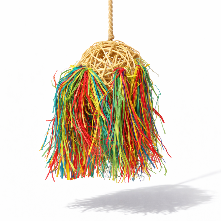 Havajská tanečnice – velká proutěná foragingová hračka pro papoušky, 43 × 23 cm ParrotPlanet.cz