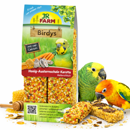 JR FARM Kukuřičné klasy s medem, mrkví a kukuřicí k zakousnutí pro malé papoušky 130 g  od ParrotPlanet.cz