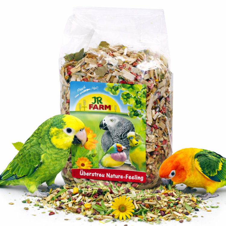 JR FARM Přírodní podestýlka s bylinkami a květinami pro všechny papoušky chované v domácích podmínkách 500 g od ParrotPlanet.cz
