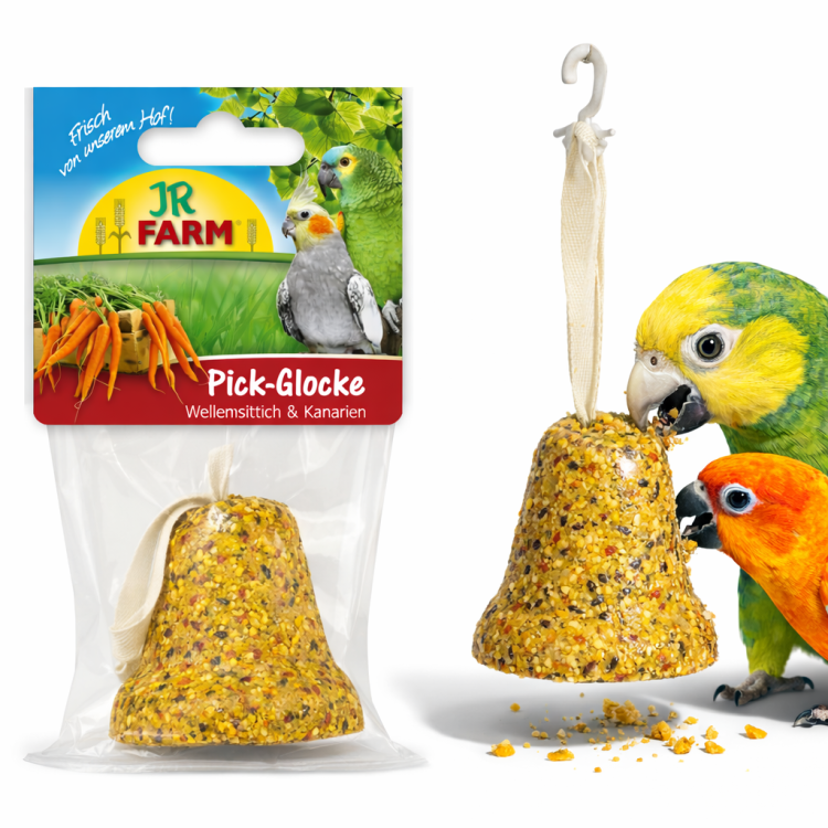JR FARM Lahodný zvonek – chutná pochoutka pro všechny papoušky 150 g.cz