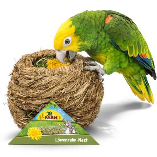 JR FARM Hnízdo s pampeliškou lékařskou – pro všechny papoušky 130 g   od ParrotPlanet.cz
