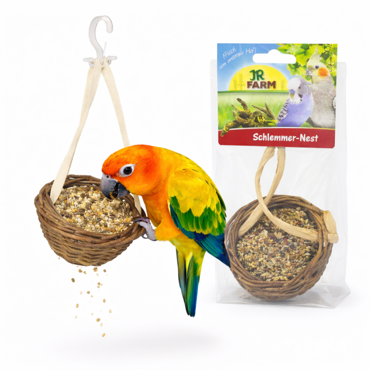 JR FARM Hnízdo žrouta – pochoutky na hraní a křupání pro všechny papoušky 75 g od ParrotPlanet.cz