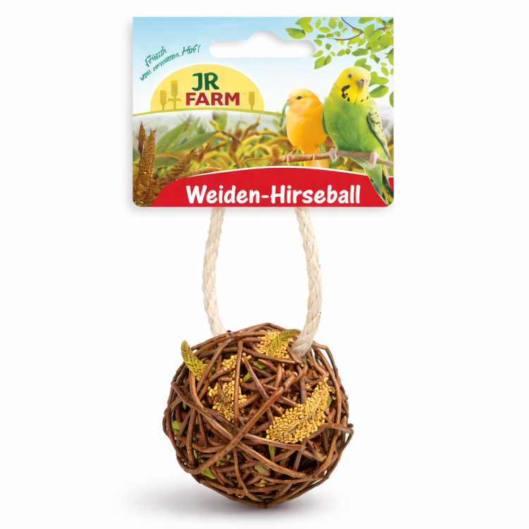 JR FARM Proutěná koule plněná prosem 25 g | Přírodní hračka a pochoutka pro hlodavce ParrotPlanet.cz
