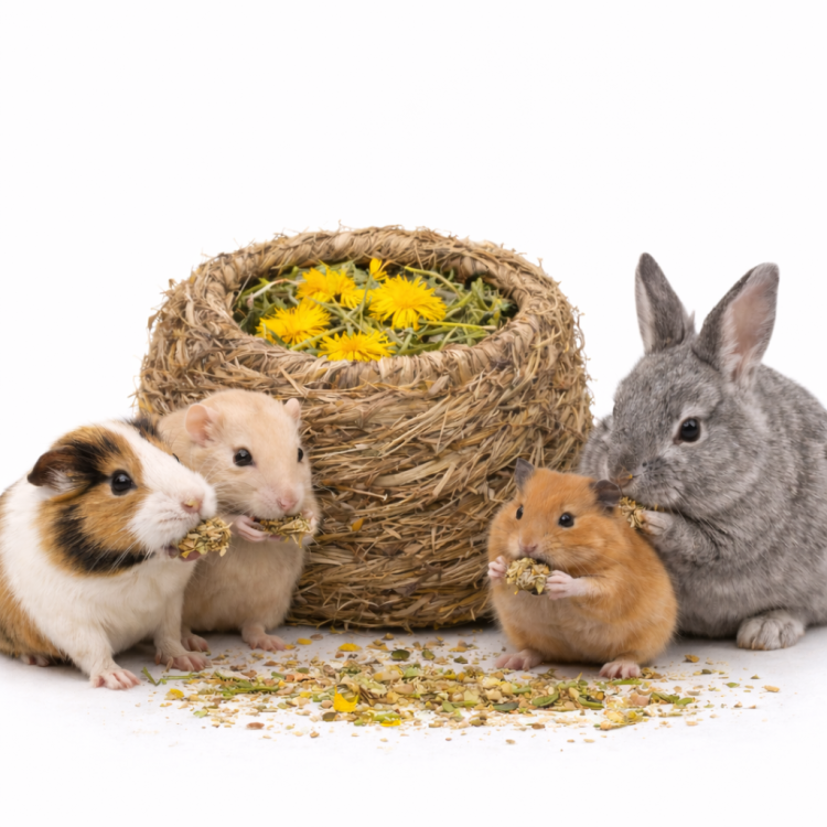 JR FARM Hnízdo s pampeliškou lékařskou 130 g přírodní koule se senem pro hlodavce a králíky od ParrotPlanet.cz