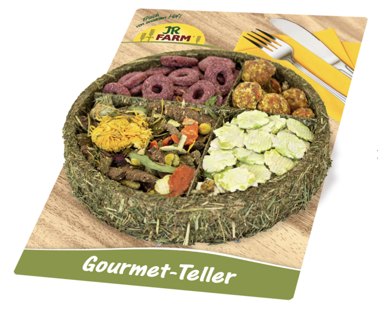 JR FARM Gourmet talíř k zobání se zeleninou, bylinkami a hrachem pro papoušky 100 g od ParrotPlanet.cz