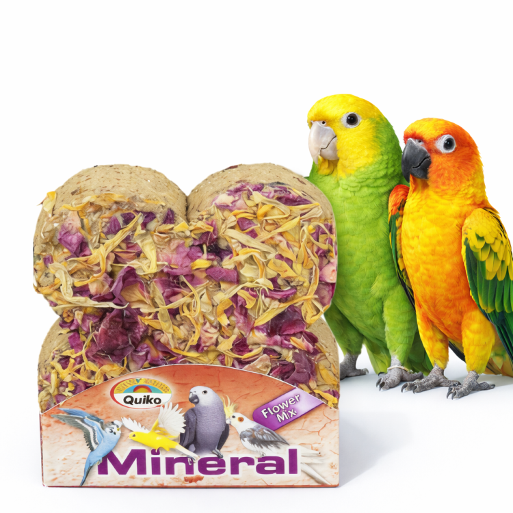 Minerální kostka s květinami a obilím – pro všechny papoušky od ParrotPlanet.cz