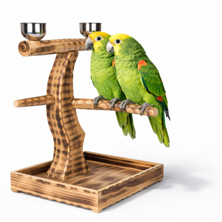 Přírodní dřevěný stojan – tyč – pro střední a velké papoušky od ParrotPlanet.cz