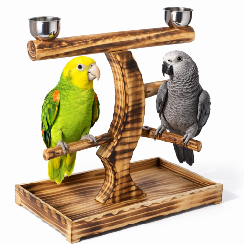 Přírodní dřevěný stojan – tyč – pro střední a velké papoušky od ParrotPlanet.cz