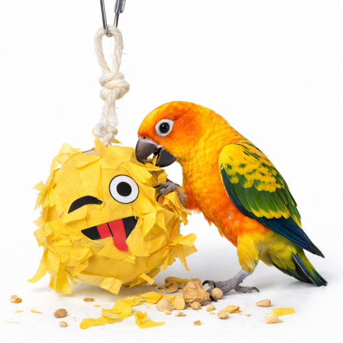 Emoji Piniata – hračka pro středně velké papoušky od ParrotPlanet.cz