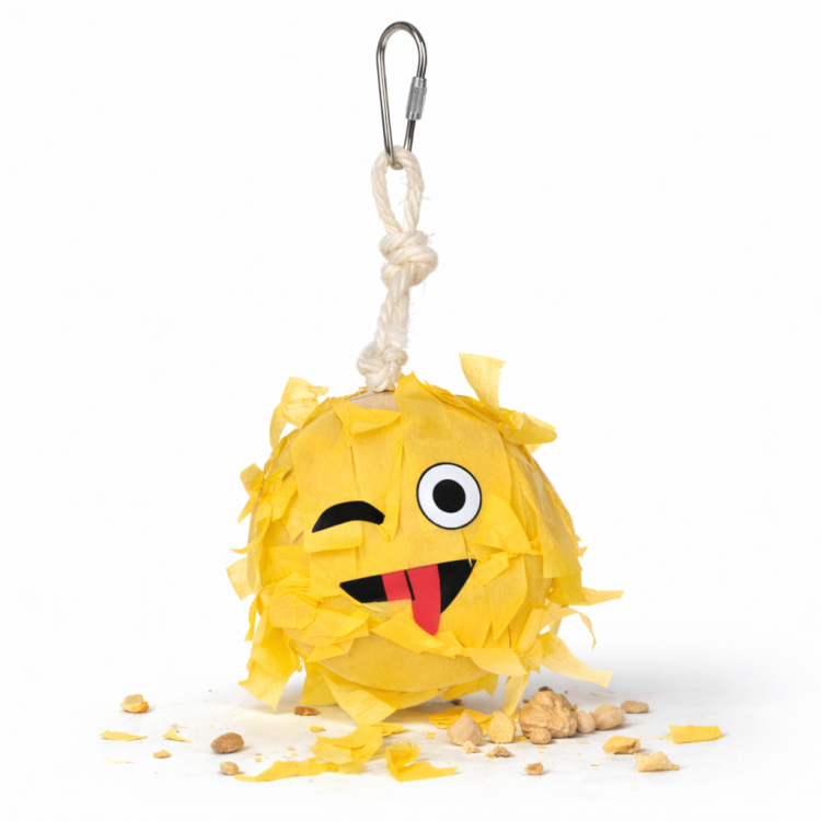 Emoji Piniata – hračka pro středně velké papoušky od ParrotPlanet.cz