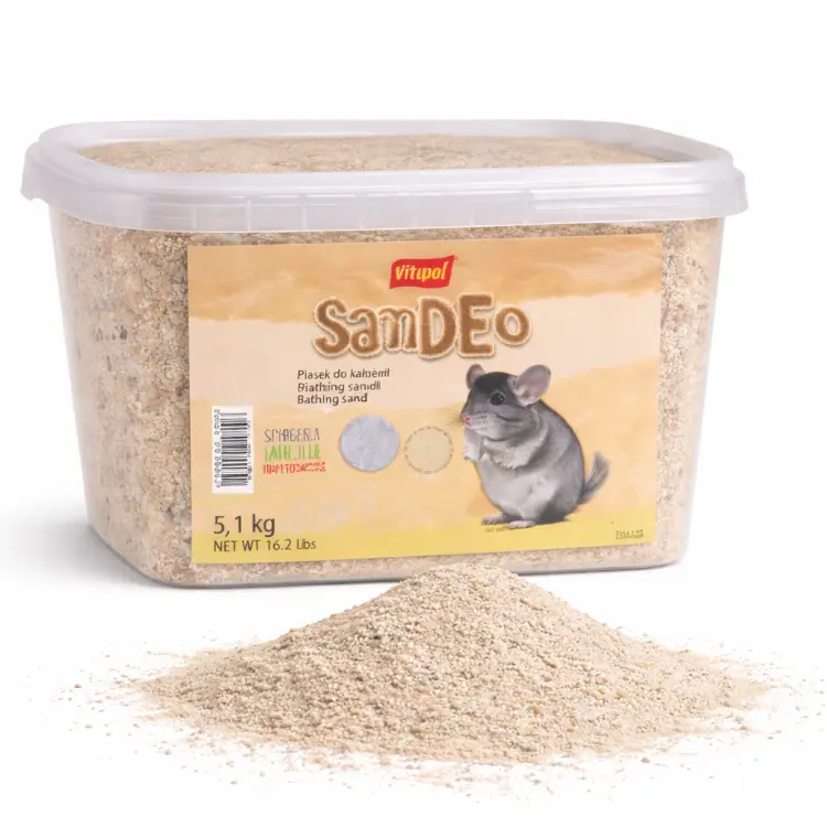 Vitapol Sande – Koupací Písek pro Činčily a Hlodavce | Přírodní Čištění Srsti | 5,1 kg (3 l) od ParrotPlanet.cz