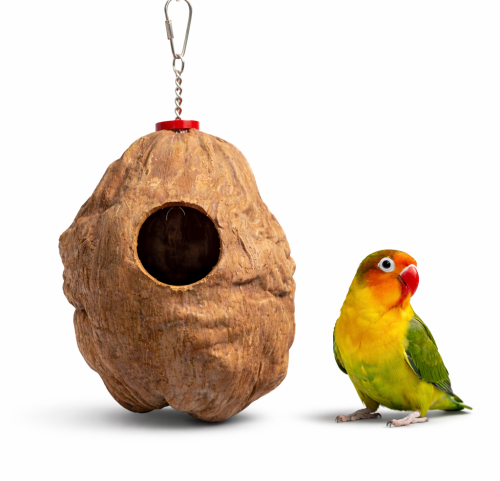 Kokosový úkryt | Hračka Úkryt | Jeskyně pro malé, střední a velké papoušky  od ParrotPlanet.cz