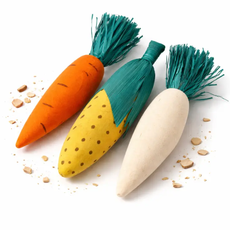 Zestaw gryzaków naturalnych 3 szt. 10 cm – gryzaki dla gryzoni i królików od ParrotPlanet.pl