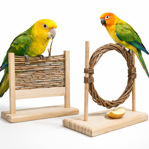 Přírodní aktivizační sada ze dřeva a proutí pro papoušky ParrotPlanet.cz