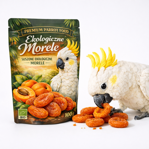 Premium Parrot Food - Ekologiczne Morele - dla wszystkich papug 100g od ParrotPlanet.pl