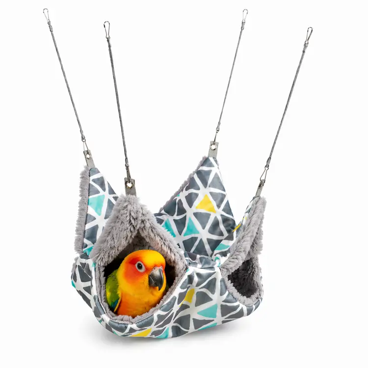 Hamak dwupiętrowy dla papug 30 x 30 cm – miękka strefa odpoczynku i obserwacji od ParrotPlanet.pl