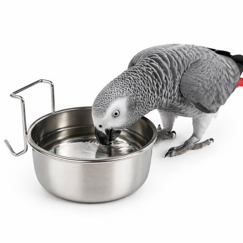 Miska zawieszana dla papug 950 ml 15 cm stal nierdzewna – wygodne karmienie i czystość w klatce od ParrotPlanet.pl