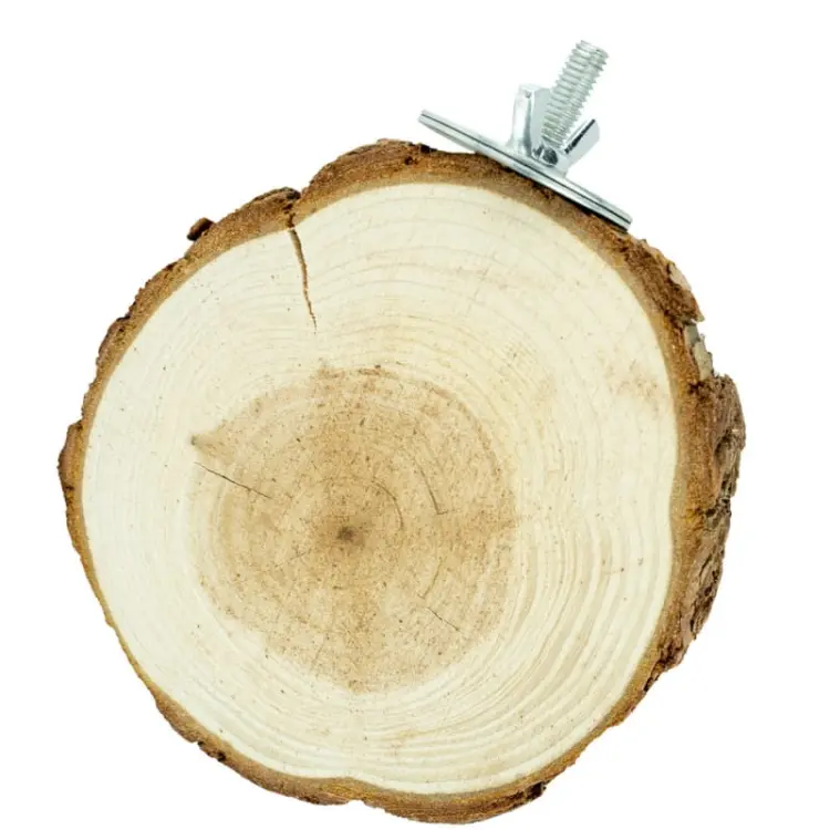 Kulatý dřevěný stolek pro papoušky S/M – průměr 10 cm ParrotPlanet.cz